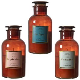 Home Deco Factory Vela Perfumada Apothi. Colección Apothicaire, Aromas: Peonía, Almendra, Higo, Cera de Parafina, Duración 60h