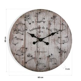 Reloj Pared Madera 60 Cm 1870 Versa Reloj Pared Madera 60 Cm 1870 Versa