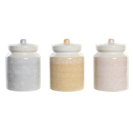 DKD Home Decor Bote Shabby Rosa, Azul, Amarillo 12 x 16 x 12 cm (3 Unidades)