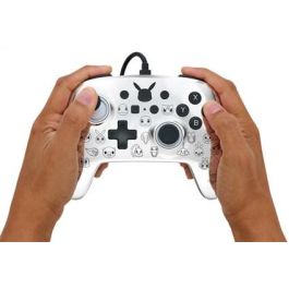 Power A Mando con Cable 1522785-01 para Nintendo Switch, Pikachu Negro/Plata, con Cable de 3m y Botones Asignables