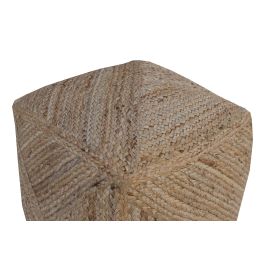 DKD Home Decor Reposapies Boho Natural de Yute, Hecho a Mano, Ideal para Decoración del Hogar, 45x45 cm Base, 48 cm de Altura