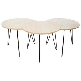 Home Deco Factory Juego 3 Mesas Auxiliares Madera Metal Redonda Medialuna Precio: 33.88999944. SKU: B1BA46VZ67