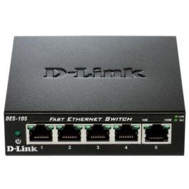 D-Link DES-105 Switch Conmutador de Red 5 Puertos Fast Ethernet 10/100 Mbps RJ-45 Plug & Play, Silencioso con Carcasa Metálica y QoS Precio: 26.49999946. SKU: B1A3LYTC5D
