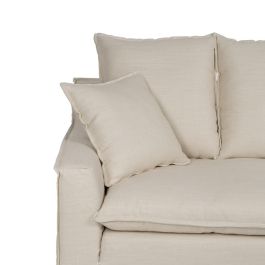 Sofá 4 Plazas Crema Tejido Salón 220 X 100 X 91 cm