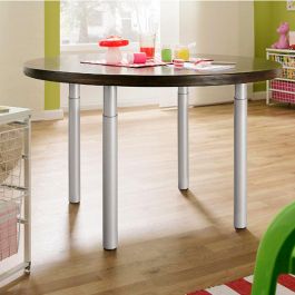 Rei Pata Extensible Cilíndrica Mod.406e Acero Acabado Aluminio Altura 71/110cm Para Mesas y Encimeras