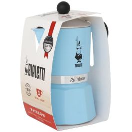 Bialetti RAINBOW 6TZ hellblau Cafetera italiana de aluminio, 6 tazas, Termoplástico