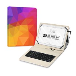 SUBBLIM funda de tablet con teclado usb KEYTAB USB 11" Triangulos