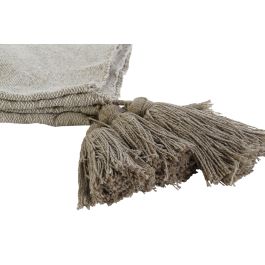 DKD Home Decor Plaid Scandi Beige Blanco 170 x 130 cm (2 Unidades) Algodon