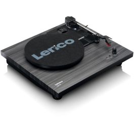 Lenco LS-10BK Tocadiscos con Altavoces Integrados, Semiautomático, 33/45 RPM, Negro/Madera