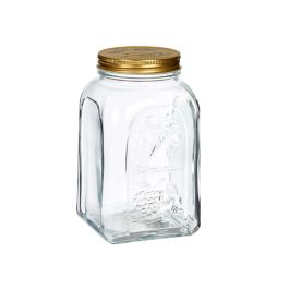Tarro Homemade Pasabahce Vidrio y Metal Transparente/Oro 1500 ml 10.7x19.3x10.7 cm (Set de 12)