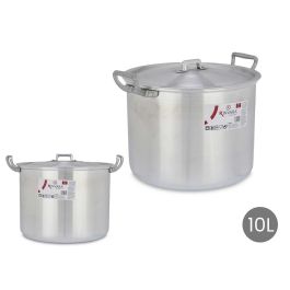 Olla de Aluminio Kinvara 26 cm, 10 Litros - Plata (4 Unidades)