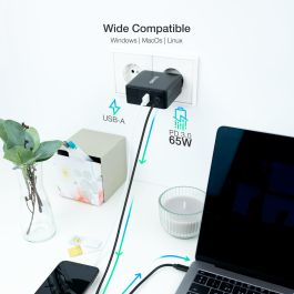 TOOQ TQLC-USBC65PD Cargador Portátil 65W USB-C 1.8M