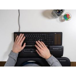 Mousetrapper Delta Regular, Ratón ergonómico Centrado, Negro, Barra de control 255mm, 7 Teclas Programables, 4000 cpi