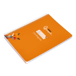 Liderpapel Cuaderno Espiral A5 Tapa Blanda 40 Hojas Cuadro Pautado 5mm Color Naranja