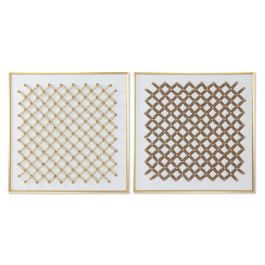 Cuadro Home ESPRIT Blanco Dorado Natural Abstracto Moderno 100 x 3,5 x 100 cm (2 Unidades) Precio: 205.50000031. SKU: B1D2MBJ4LP