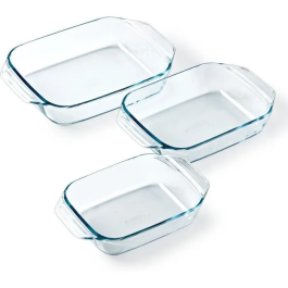 Pyrex PYR3426470296434 Juego de 3 fuentes para horno Rectangular Vidrio 20-25-28 cm Precio: 54.49999962. SKU: B1867TWBZ8