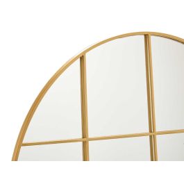Giftdecor Espejo Ventanal Redondo 100 cm Oro Metal