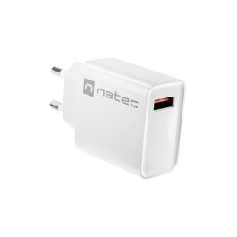 NATEC RIBERA Cargador Adaptador de Pared Universal con Carga Rápida AC para Dispositivos 100-240V Salida 12V 3A Blanco