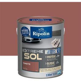 Ripolin Pintura protectora para pisos interiores y exteriores Tomette Satin, Resistencia muy alta a llantas calientes y manchas, 2.5 L Ripolin Pintura protectora para pisos interiores y exteriores Tomette Satin, Resistencia muy alta a llantas calientes y manchas, 2.5 L