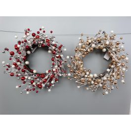DKD Home Decor Corona de Navidad Tradicional Colores Surtidos Poliéster Metal 40 cm Diámetro Decoración Navideña (Pack 2 Unidades) Precio: 30.04914. SKU: B18PW8MJVD