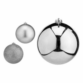Set de Bolas de Navidad Krist+ Plateado Plástico Ø 15 cm (4 Unidades)