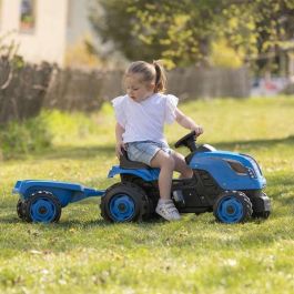 Smoby Tractor a pedales Farmer XL con remolque azul 142x44x54 cm