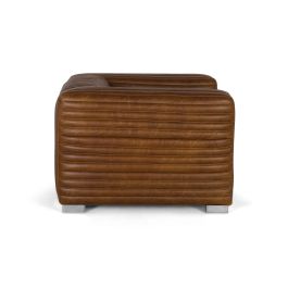 Giner Y Colomer Sillón Tapizado en Cuero Cúbico con Ptas de Acero Marrón