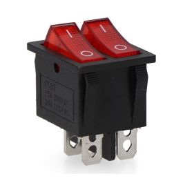 Edm Interruptor Doble Luminoso Empotrado On/Off 15A 4 Patillas Negro Luz Roja 250V Precio: 1.0043. SKU: B134JYMT8Q