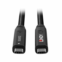 LINDY 43393 Cable Híbrido USB 3.2 Gen 1 & DP 1.4 Tipo C Macho a Macho 8m Negro