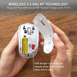 Cherry MW 2200 CHE1732613425408 Ratón inalámbrico 2.4 GHz compacto para portátil, nanorreceptor USB, negro