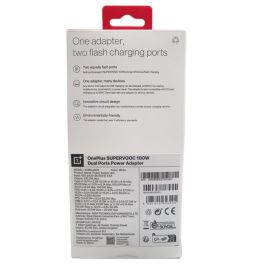 OnePlus Cargador Rápido 100W Duo USB-A y USB-C Blanco para Smartphone y Tablet Compatible con Carga SuperVooc