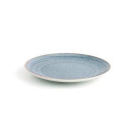 Ariane Plato Llano Terra Porcelana Azul 24 cm (6 Unidades) Reforzado Apilable Apto Lavavajillas Microondas Horno Resistente Choque Térmico
