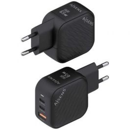 AISENS - CARGADOR GaN 65W, 2xUSB-C PD3.0 QC4.0, 1xUSB-A QC3.0, NEGRO