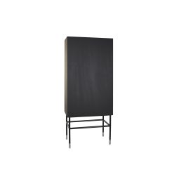 DKD Home Decor Armario Moderno Negro Gris 2 Puertas 40 x 181 x 75 cm