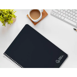 Liderpapel Cuaderno Espiral A4 Witty Tapa Dura 80 Hojas 90gr Rayado Horizontal con Margen Negro