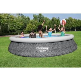 Bestway Piscina sobre suelo Fast Set - 457 x 84 cm - Redonda con Bomba y Cartucho de Filtración
