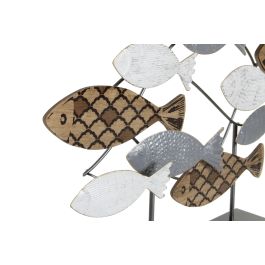 DKD Home Decor Adorno de Pared Metal Peces Atlántico 65.4x43x9.5 cm (2 Unidades) Surtido Azul, Marrón, Negro