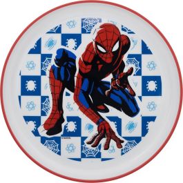 MARVEL Spiderman CZ11297 Plato Antideslizante Premium Bicolor Infantil Plástico Reciclable Libre de BPA Apto Microondas 19.6cm