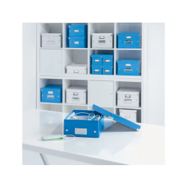 Caja Para Almacenamiento Leitz Click&Store Organizadora 85% Carton Reciclado Mediana 280X100X370 Mm Azul