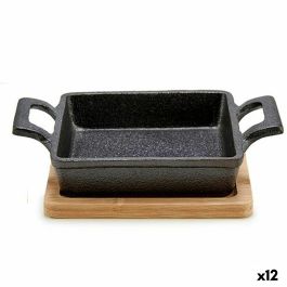 Cazuela para Servir Tapas Kinvara 1277SJ4810 Marrón Negro Bambú Hierro 19 x 5 x 14 cm (12 Unidades) Cazuela para Servir Tapas Kinvara 1277SJ4810 Marrón Negro Bambú Hierro 19 x 5 x 14 cm (12 Unidades)