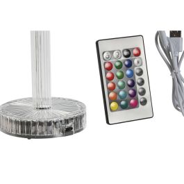 DKD Home Decor Lámpara Sobremesa LED Táctil Transparente con Mando a Distancia 8.5 x 23.5 x 8.5 cm