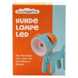 RealPower Linterna LED de Bolsillo con Forma de Perro Azul, Pilas LR41, 0.06W, Universal
