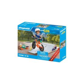 Playmobil Rampa de Skate con Figura de Niño, Bicicleta BMX y Monopatín