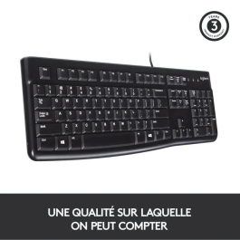 Logitech Teclado K120 Business con Cable USB QWERTY Resistente al Agua Teclas Robustas Plug and Play para PC