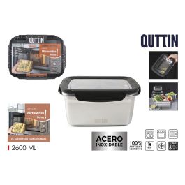 Quttin Fiambre Acero 2.6L para Microondas y Horno 23 cm x 17.9 cm x 11.6 cm (12 Unidades) Precio: 85.49999997. SKU: S2211609