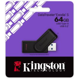 Kingston DTXS/64GB - Memoria USB DataTraveler Exodia S 64GB USB 3.2 Gen 1 con Tapón Giratorio