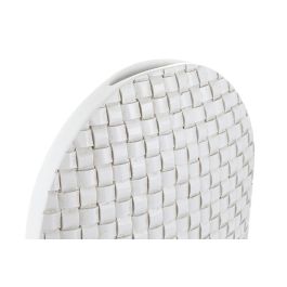DKD Home Decor Jarrón Moderno de Resina Blanco – 10 cm Largo x 45 cm Alto x 30 cm Ancho