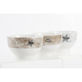 DKD Home Decor Bol Navidad Alpina Marron Gris 13 x 8 x 13 cm (6 Unidades)