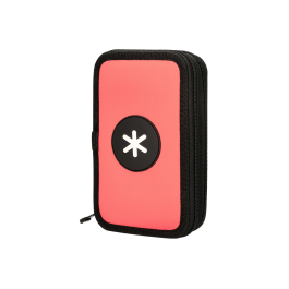 Antartik Plumier Escolar Doble Cremallera Coral 28 Piezas 200x125x45 mm