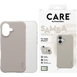 PanzerGlass CARE Fashionable Funda MagSafe para iPhone 17 Vanilla, TPU Reciclado, Protección Caídas 2.4m, Beige